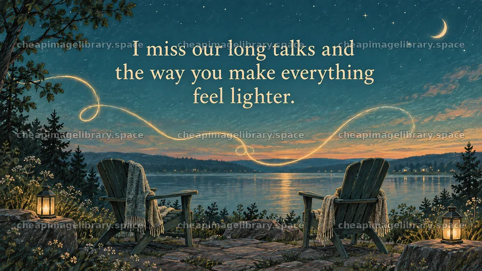 I Miss Our Long Talks Lakeside Greeting – image library 10324x5812