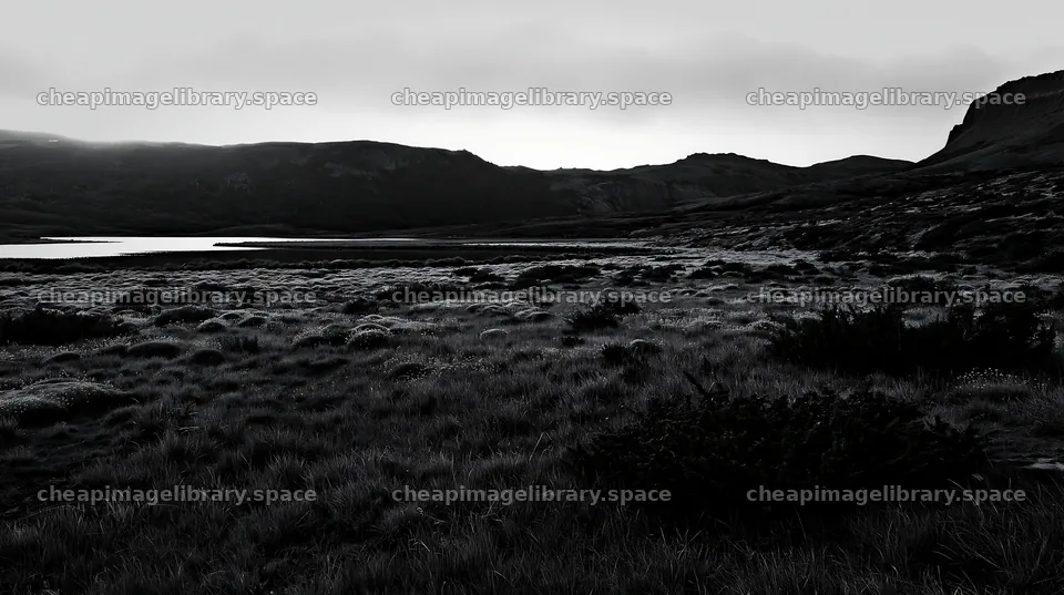 Regenerative meadow landscape in black and white – image library 10608x5938