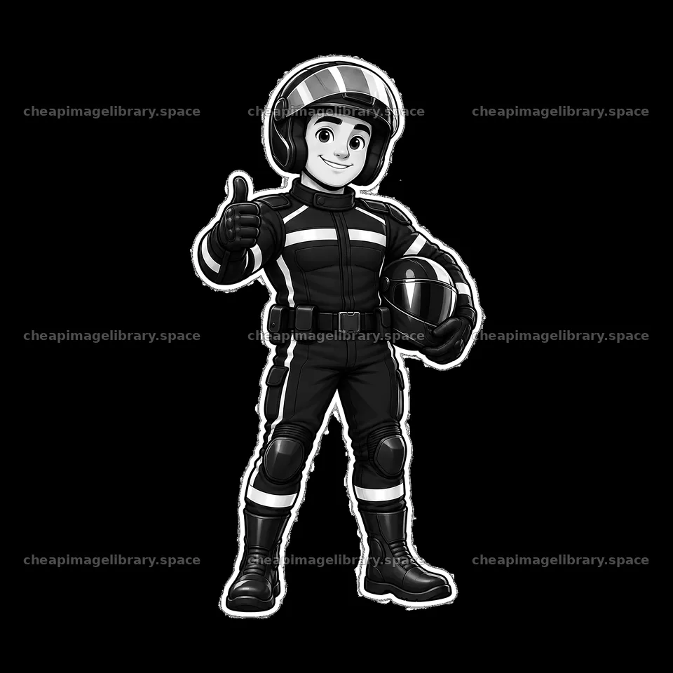 Police officer cartoon character with helmet giving thumbs up – image library 7746x7746