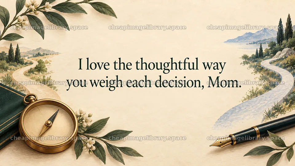 Mom Greeting with Compass and Coastal Path – image library 10324x5812
