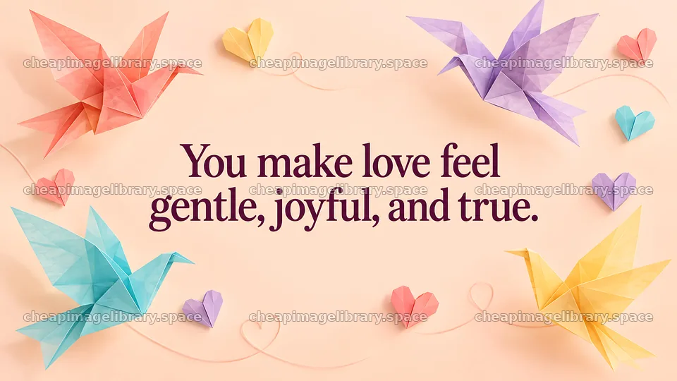 Origami Birds and Hearts Love Greeting – image library 10324x5812