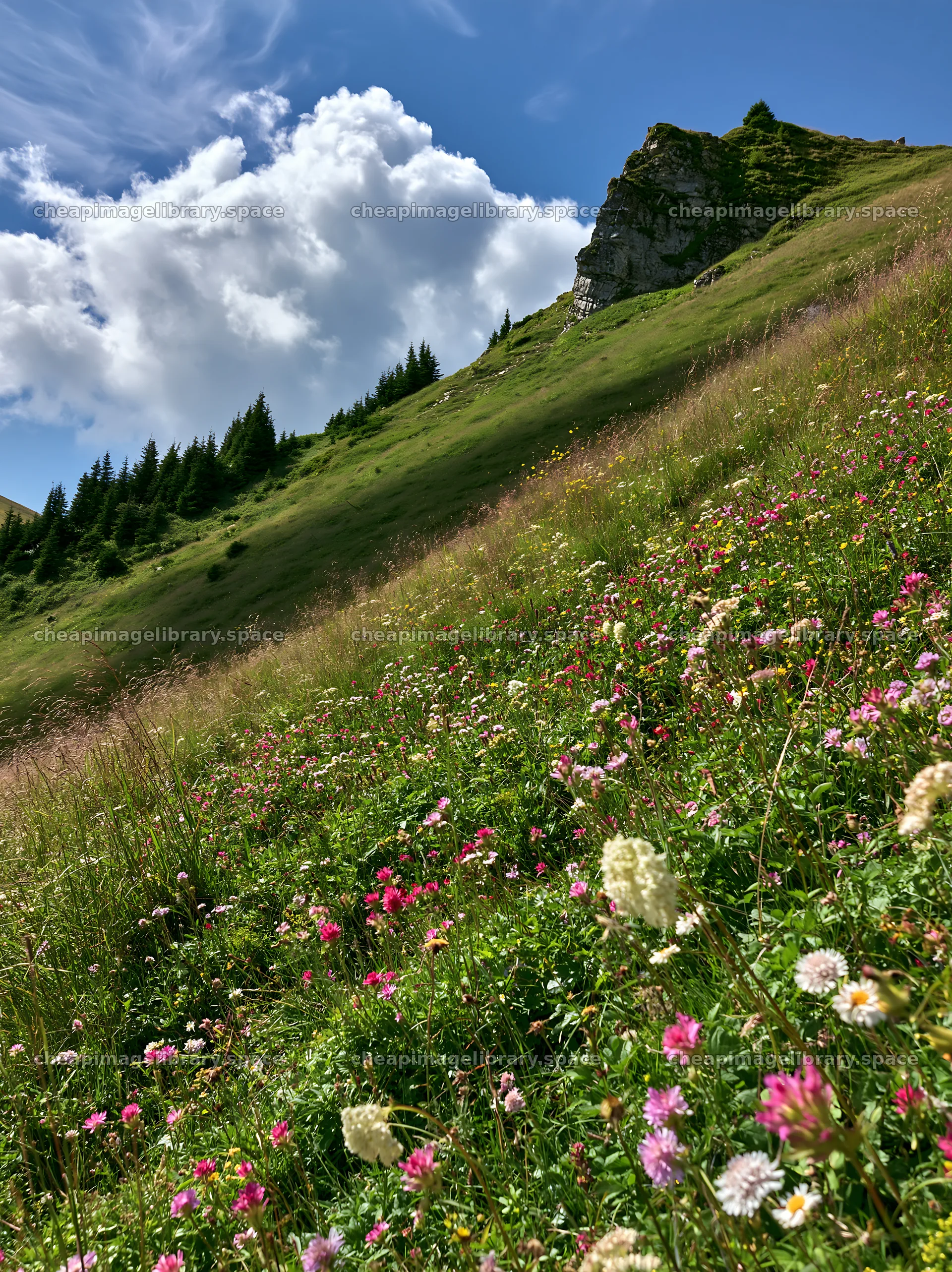 Summer hay meadows in Transylvania with wildflowers – image library 6866x9174