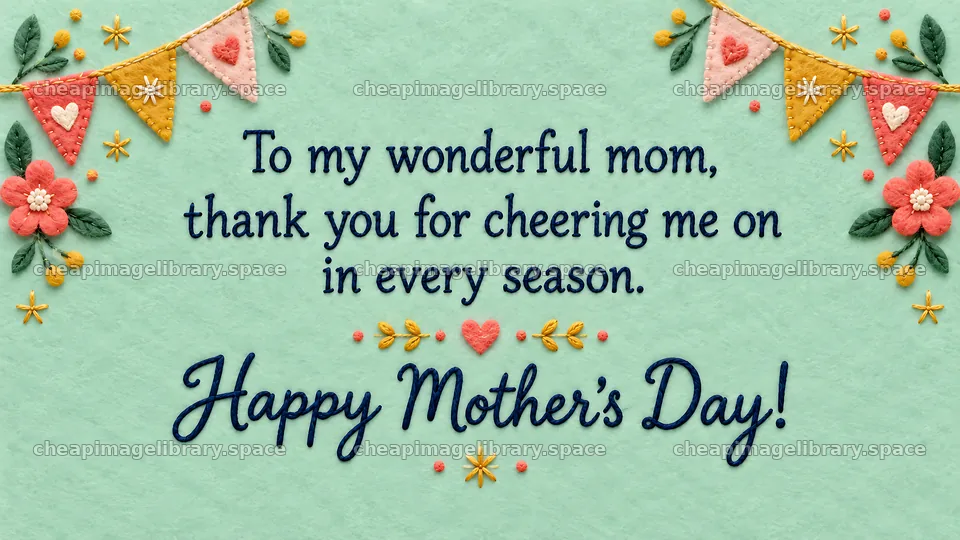 Handcrafted Mother's Day Greeting Card with Floral Border – image library 10324x5812