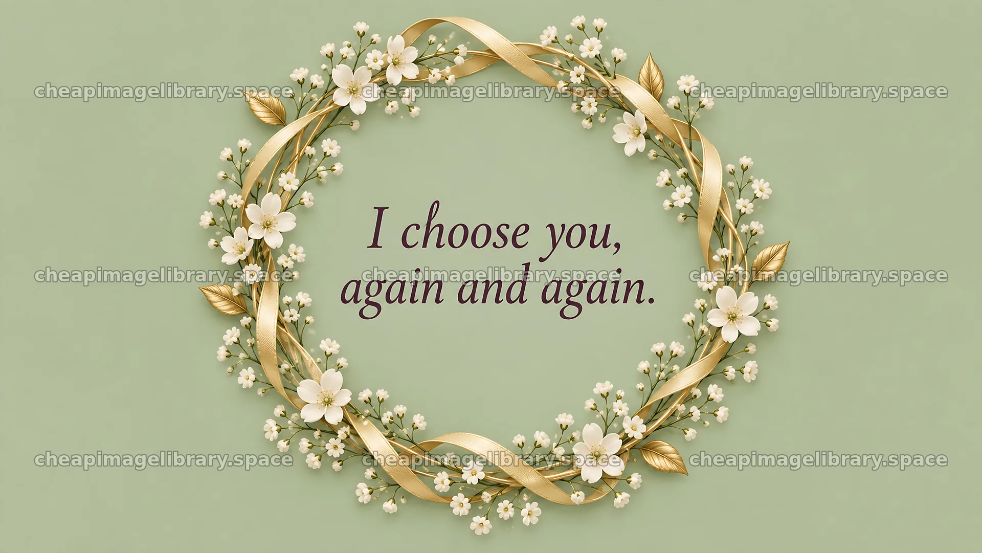 Floral Wreath with “I Choose You” Greeting – image library 10324x5812