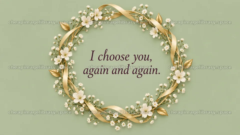Floral Wreath with “I Choose You” Greeting – image library 10324x5812