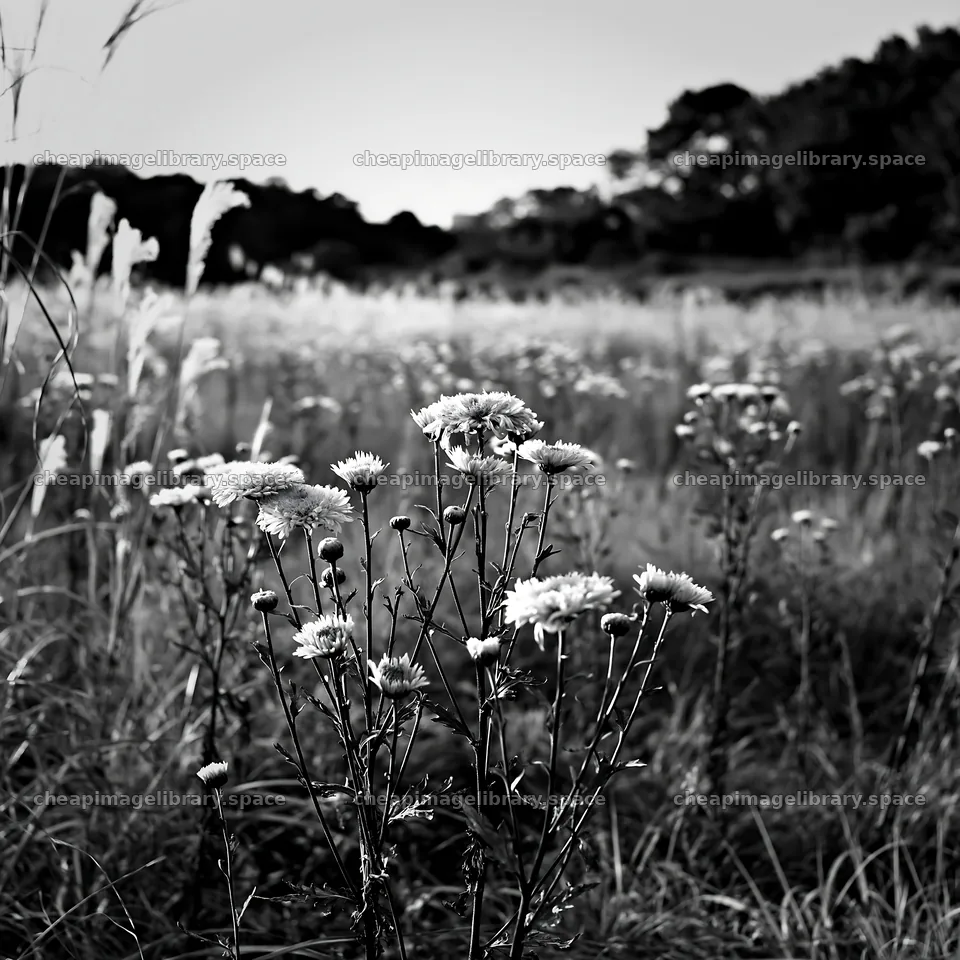 Aichi restored meadow autumn seedheads in the foreground – image library 7938x7938