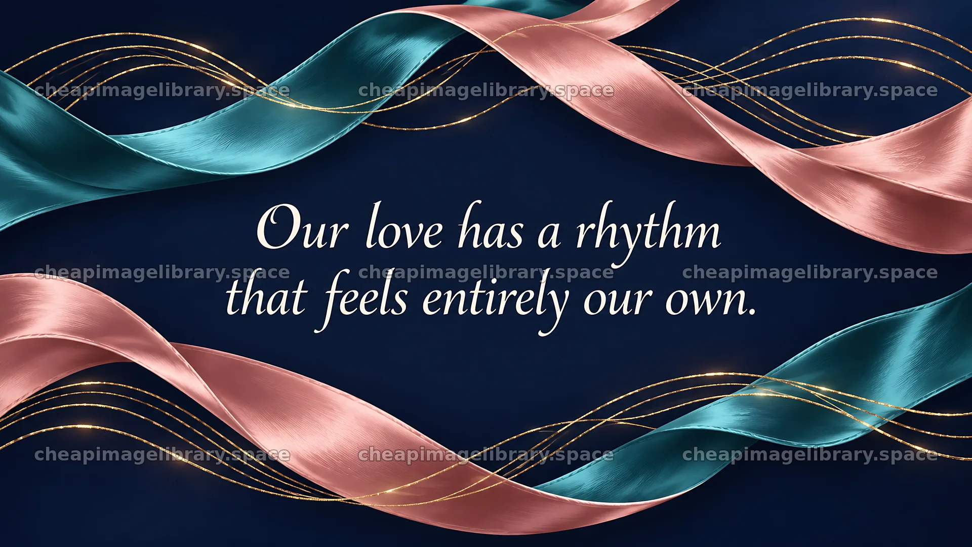 Elegant Love Greeting with Teal and Blush Ribbons – image library 10324x5812
