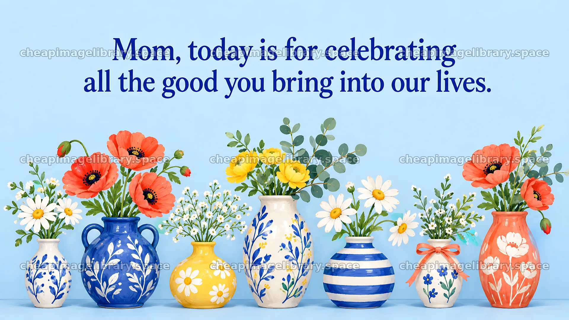 Mother's Day Floral Vase Greeting – image library 10324x5812