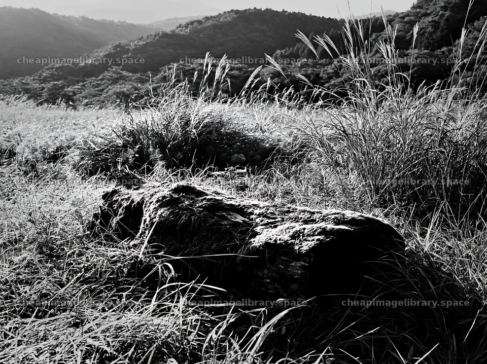 Gifu low carbon meadow mossy log rests in a natural setting – image library 9174x6866