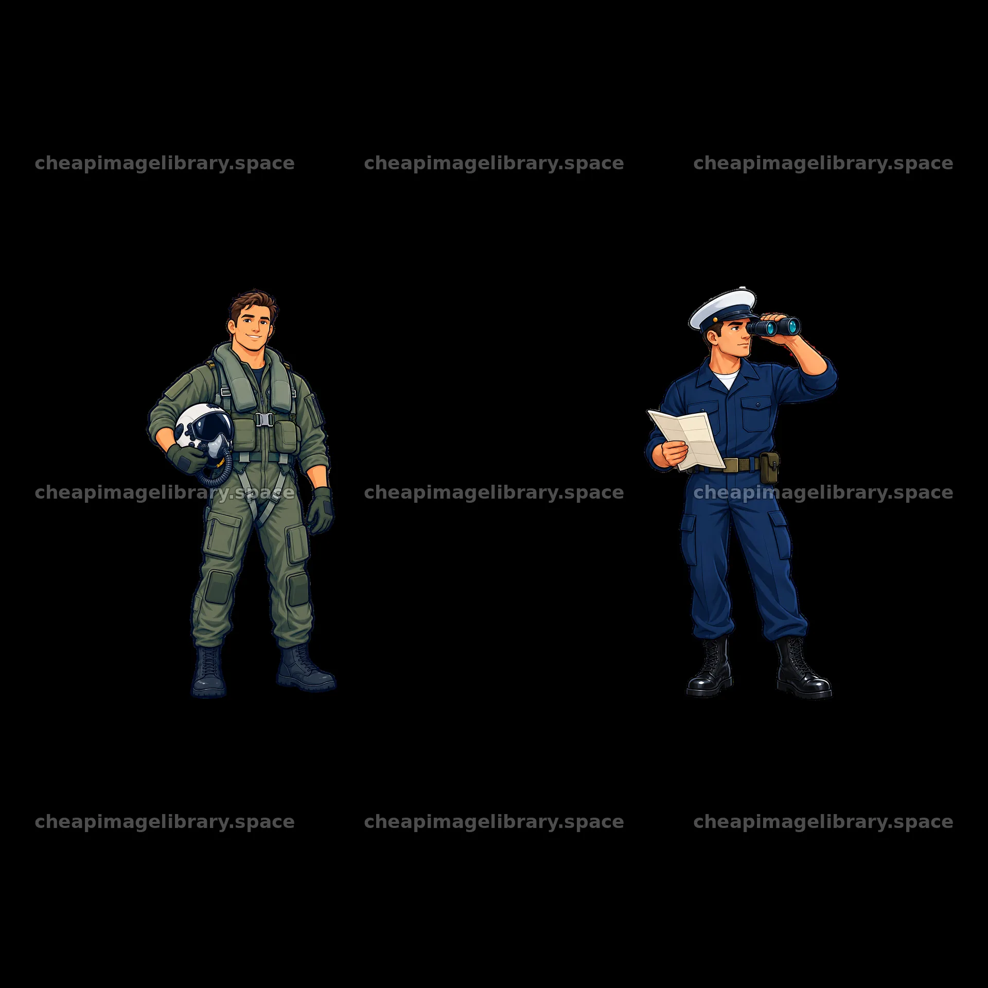 Pilot and sailor on aircraft carrier engaging in ship duties – image library 7746x7746
