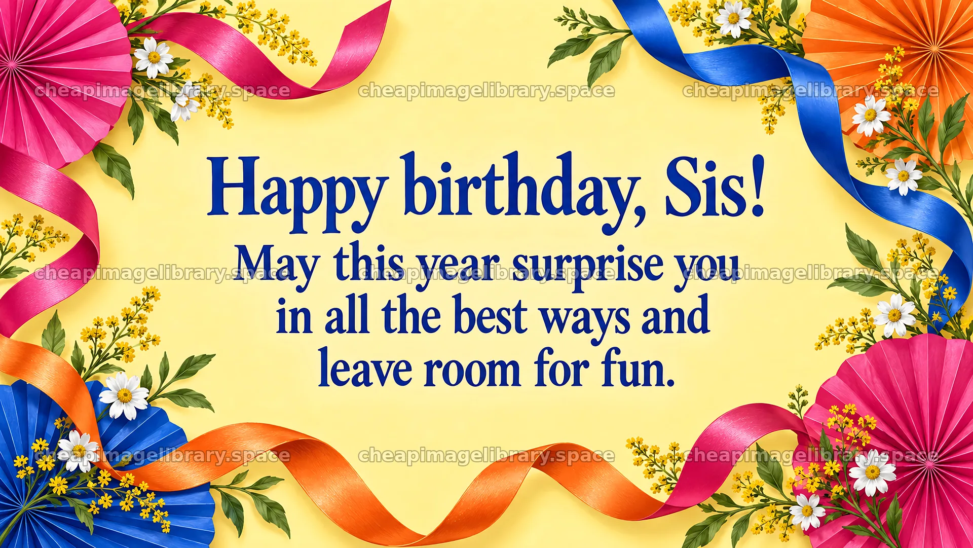 Floral Birthday Greeting Card for Sister – image library 10324x5812