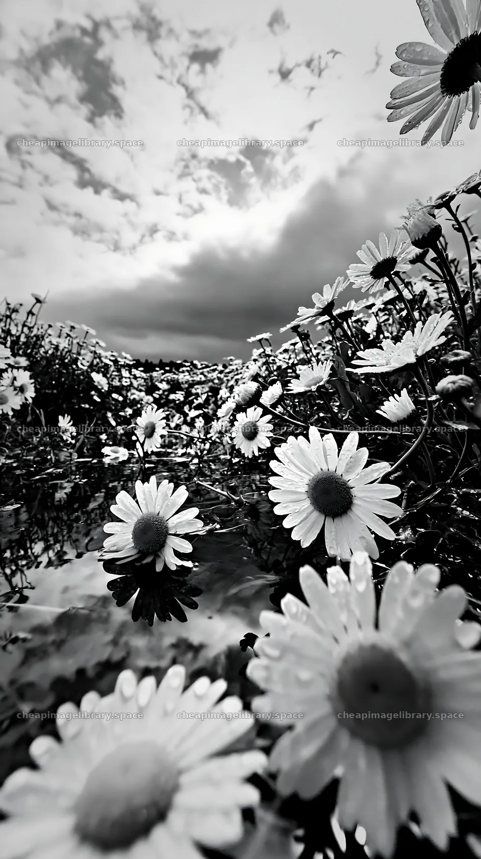 Shizuoka seasonal meadow after heavy rain filled with flowers – image library 5938x10608