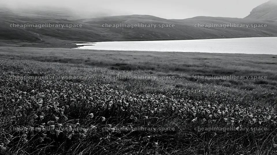 Swiss meadow beside alpine lake with mountains in background – image library 10608x5938