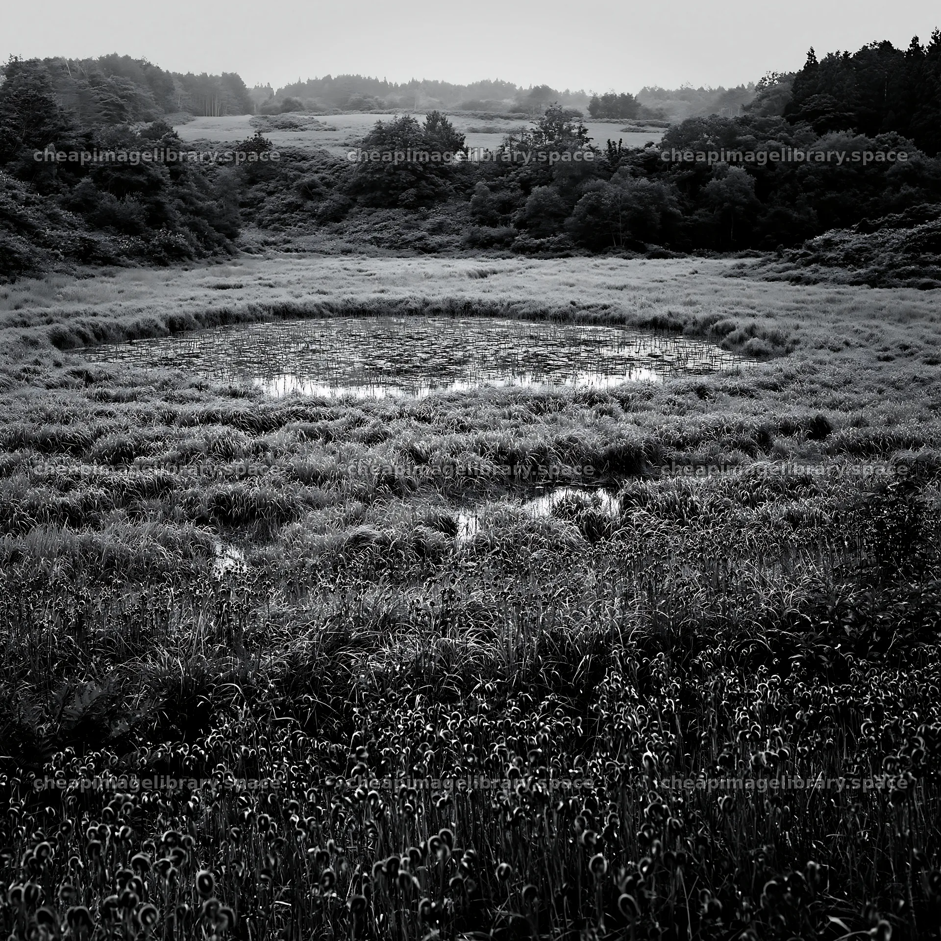 Iwate rain refreshed meadow seedhead foreground – image library 7938x7938