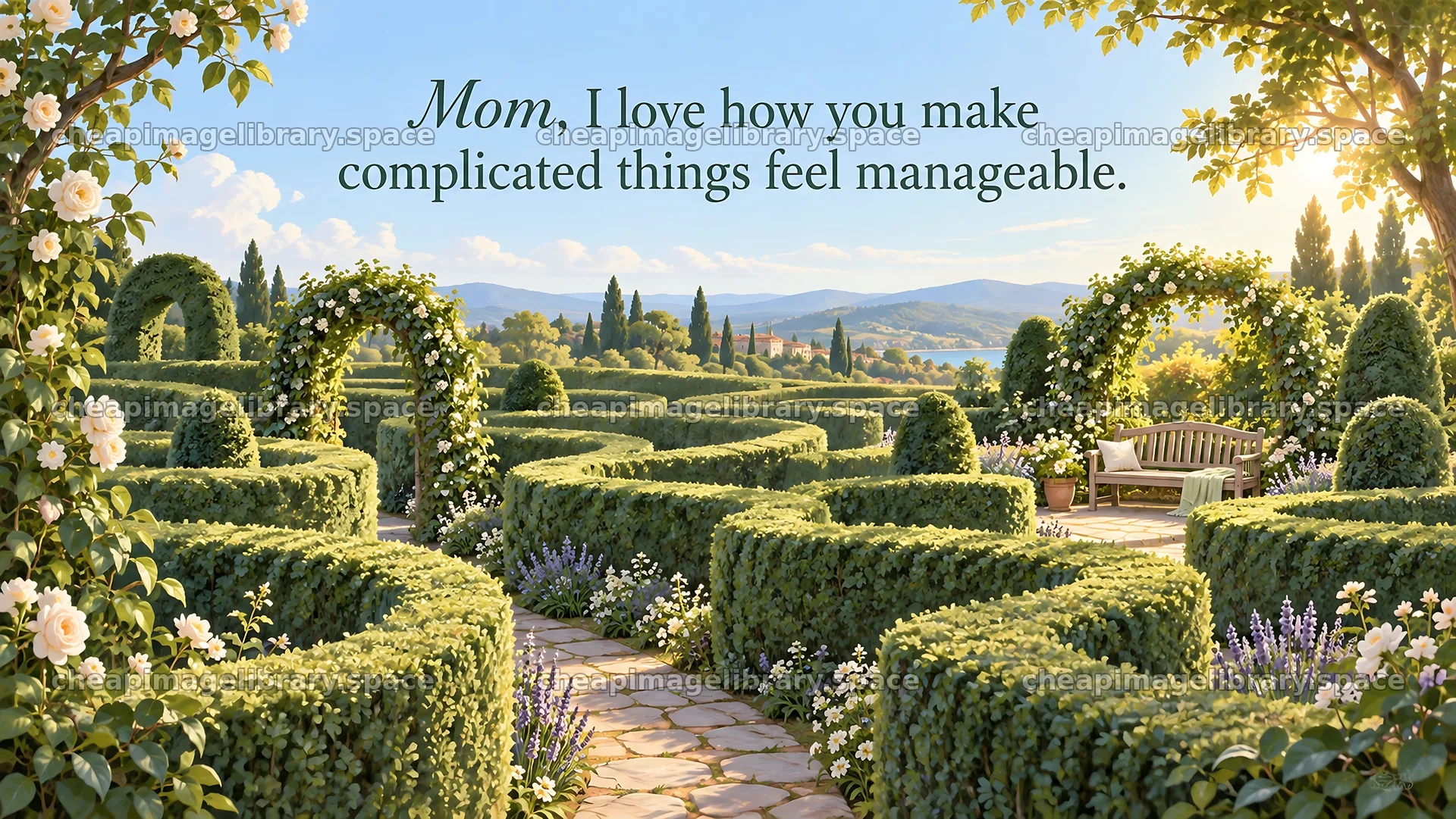 Love You Mom Garden Greeting Illustration – image library 10324x5812