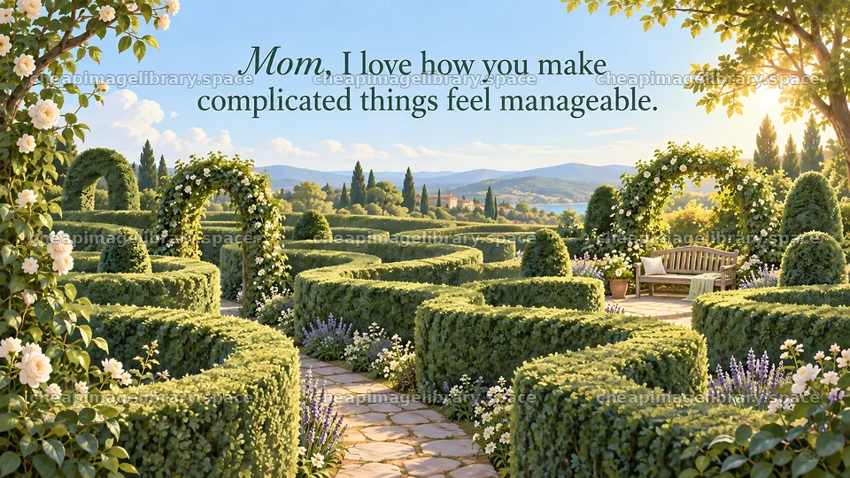 Love You Mom Garden Greeting Illustration – image library 10324x5812