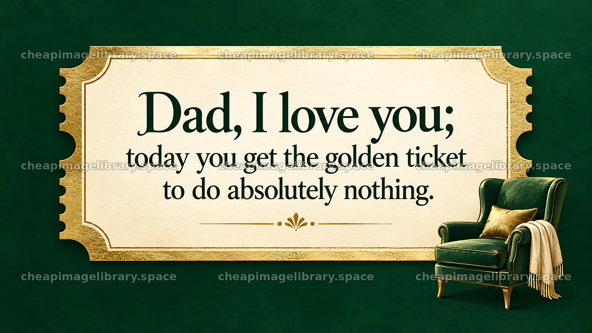 Golden Ticket Greeting for Dad – image library 10324x5812