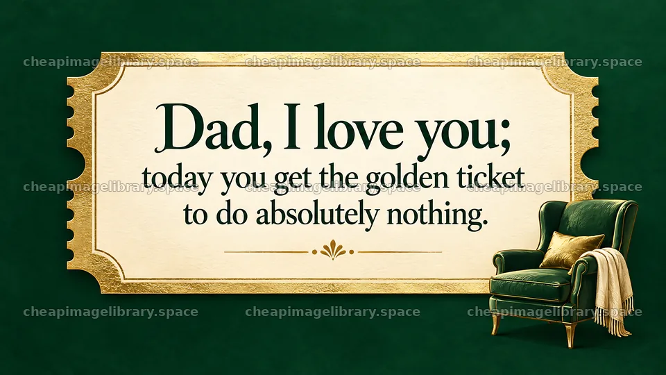 Golden Ticket Greeting for Dad – image library 10324x5812