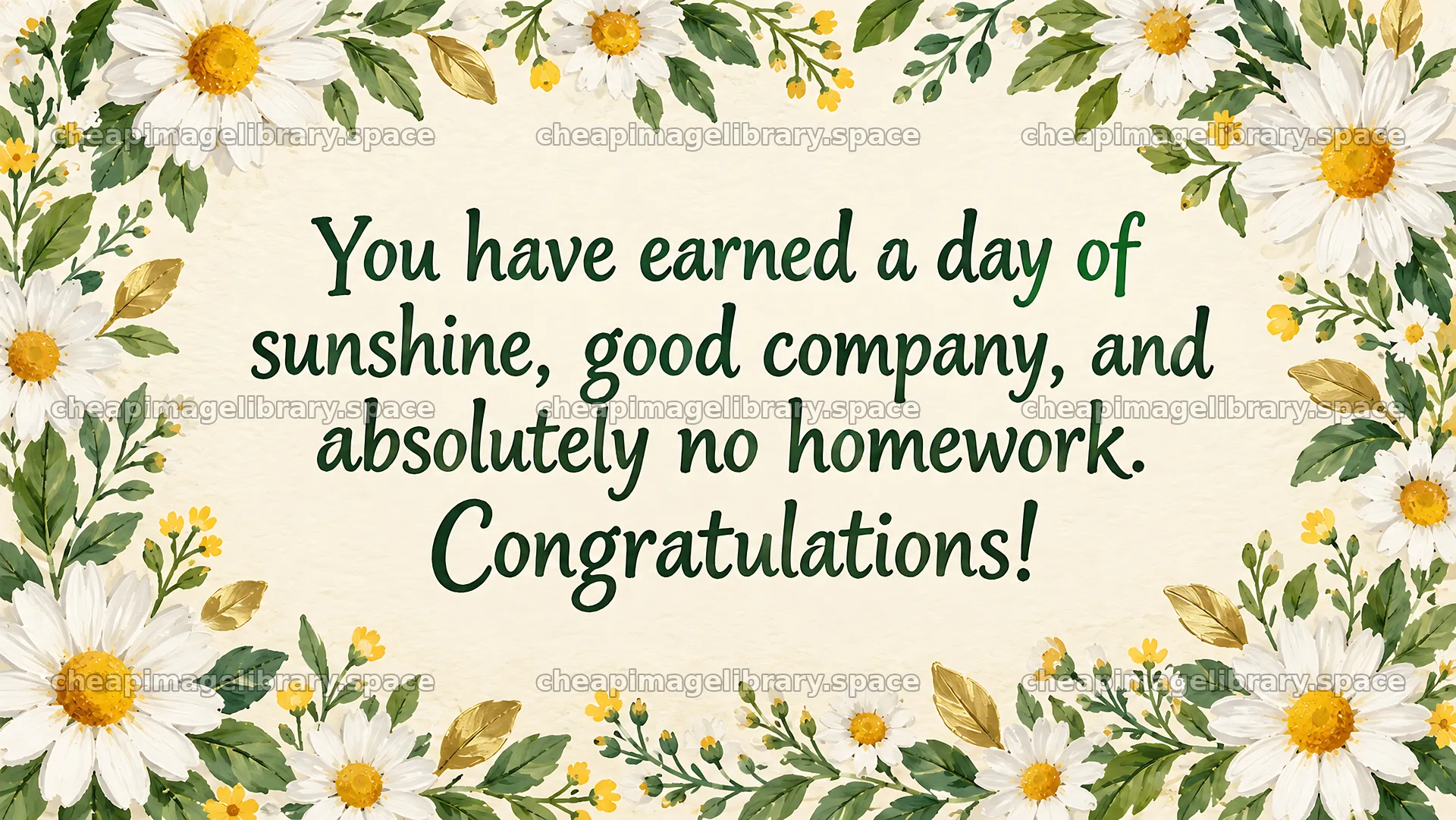 Daisy Floral High School Graduation Card – image library 10324x5812