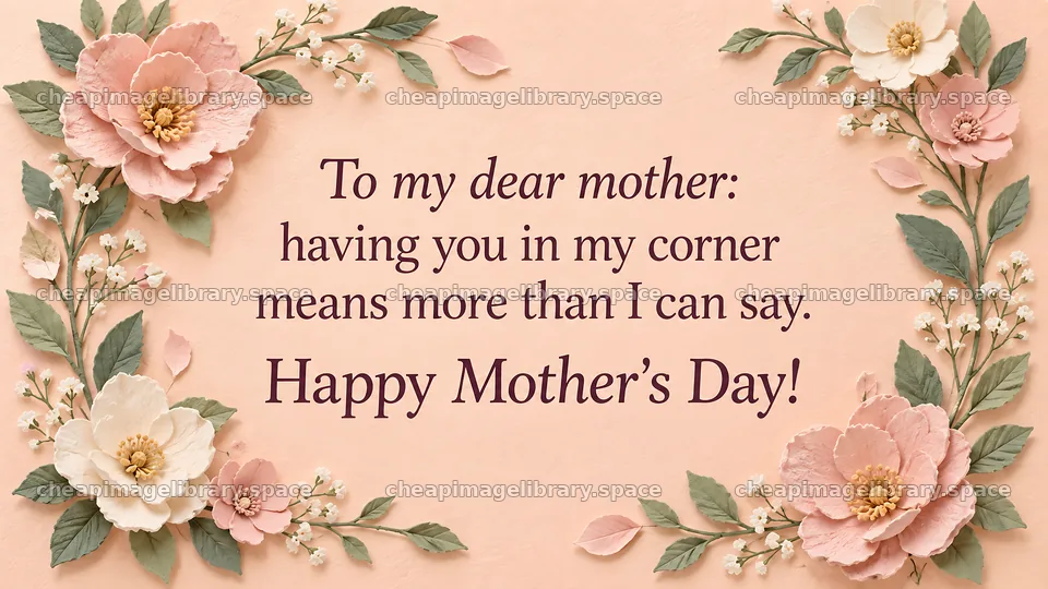 Floral Mother's Day Greeting with Personal Message – image library 10324x5812