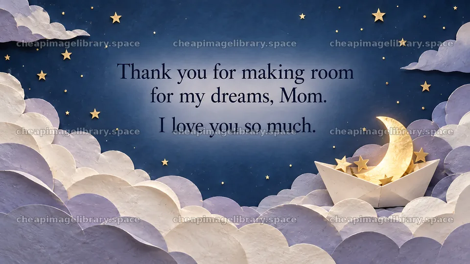Mother's Day Message Under a Starry Sky – image library 10324x5812