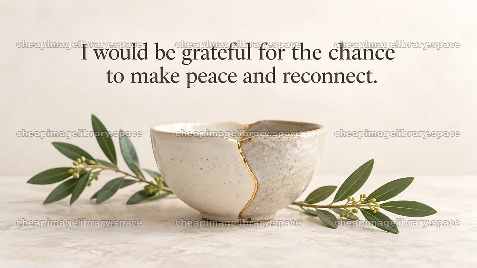Reconciliation Greeting with Gold-Repaired Bowl – image library 10324x5812