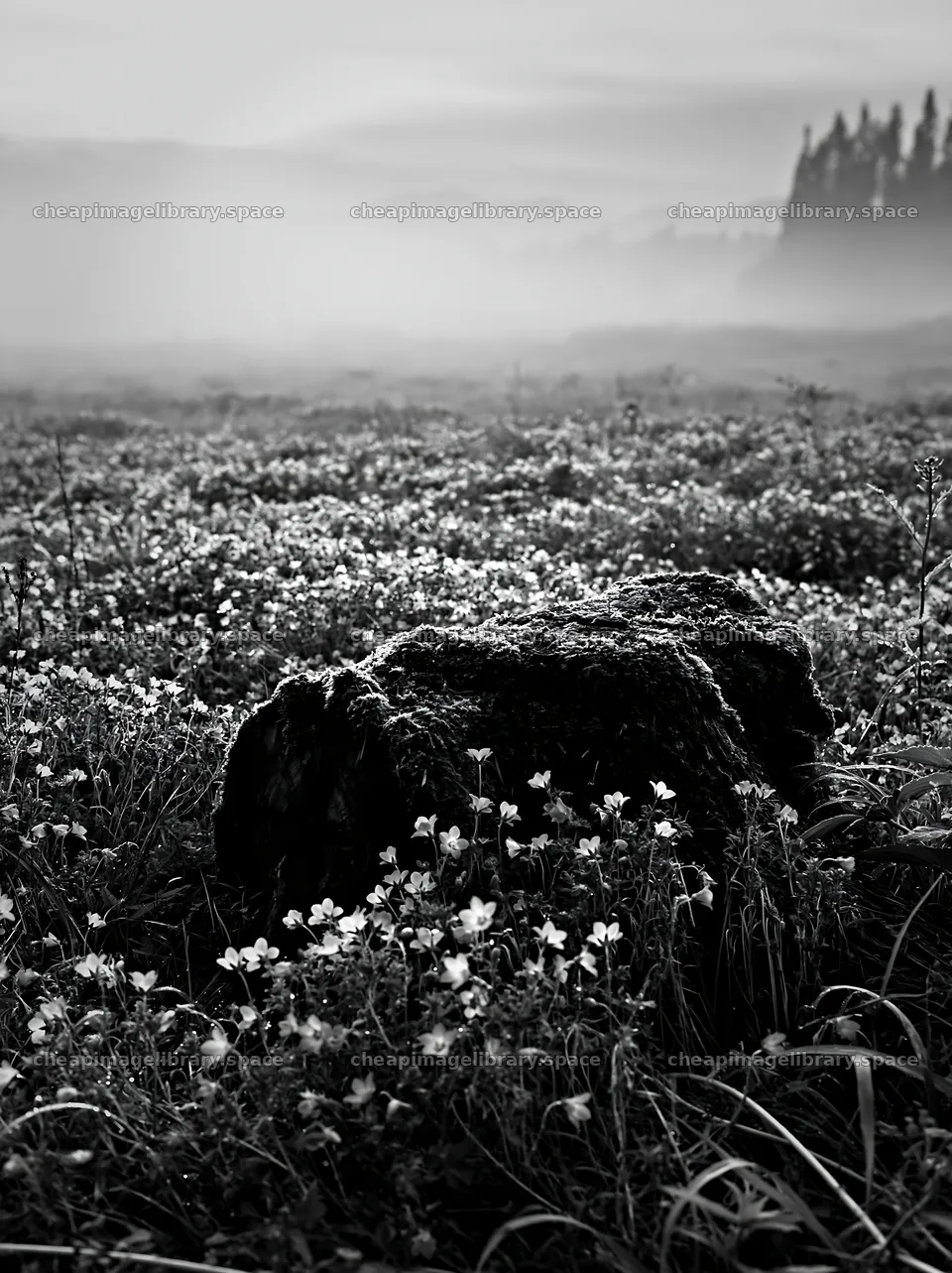 Gifu low carbon meadow mossy log in a green landscape – image library 6866x9174