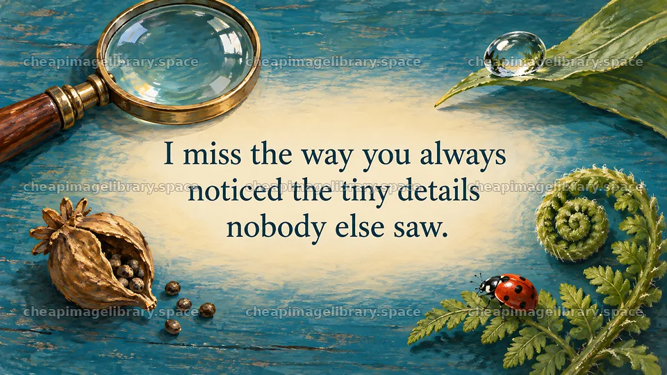 I Miss the Tiny Details You Always Noticed – image library 10324x5812